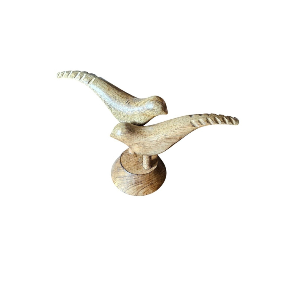 Wooden Handcrafted Birds Sculpture.